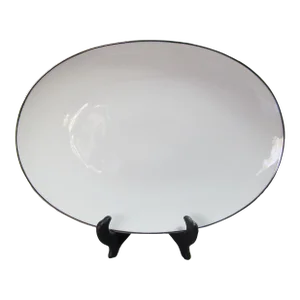 1960's Johann Haviland Oval Serving Platter with Platinum Band