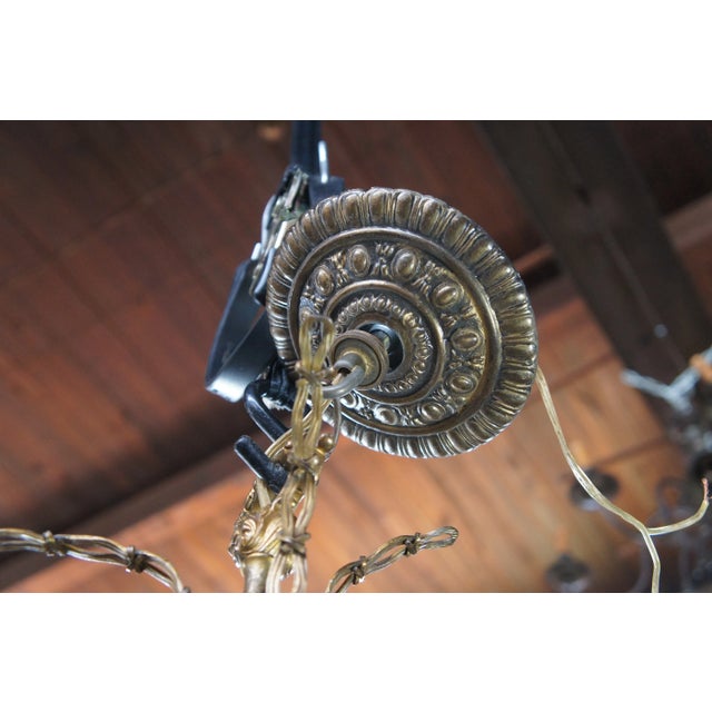 Wedgwood Neoclassical Green Jasperware Cherub Cameo Chandelier Pendant Light For Sale - Image 11 of 18