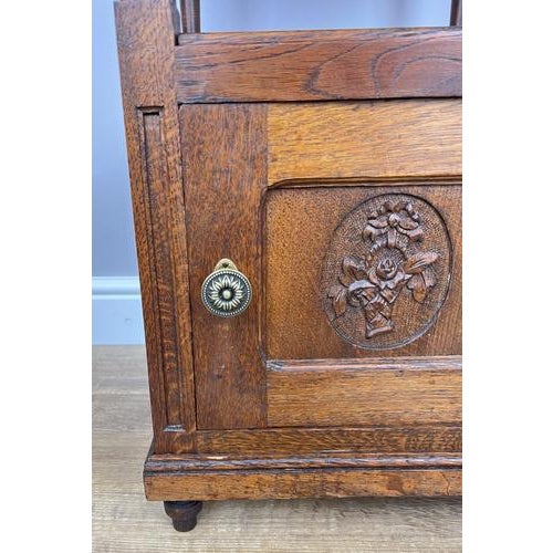 Metal French Bedside Tables in Carved Oak with Marble Top, Set of 2 For Sale - Image 7 of 16