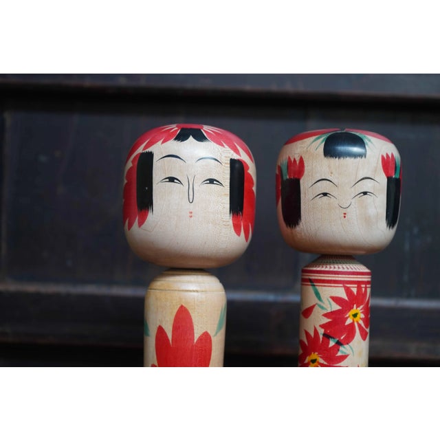 Wood Vintage Traditional Kokeshi, Japan, 1960s, Set of 2 For Sale - Image 7 of 7