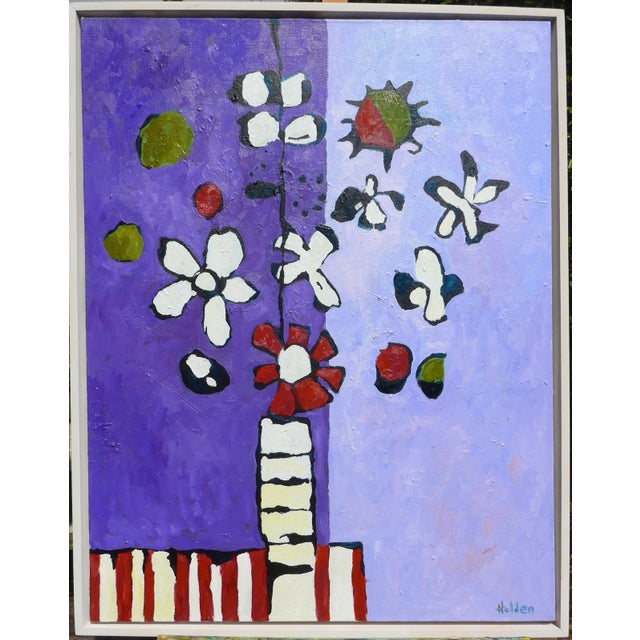 2020s Vase in Violet- Large Oil Painting by Martha Holden For Sale - Image 5 of 6