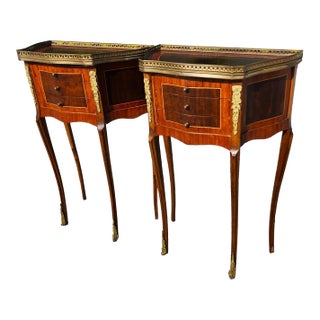 French Louis XV Bedside Tables Nightstands a Pair For Sale