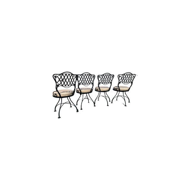 Russell Woodard 1972 Woodward Wrought Iron Patio Set For Sale - Image 4 of 10