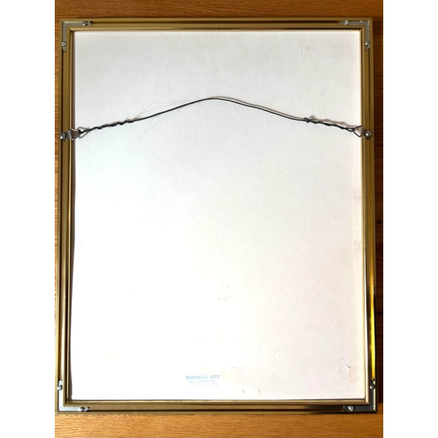 Late 20th Century Asian Water Lily Lotus Original Painting, Framed For Sale - Image 5 of 6