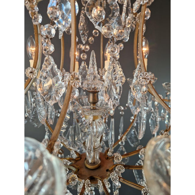 Antique Elegant French-Italian Crystal Chandelier Louis XVI Style Restored For Sale - Image 12 of 15