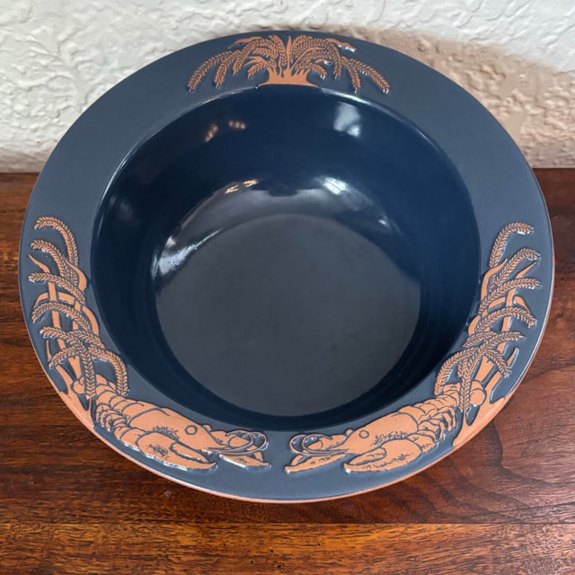 Vintage Frankoma earthenware cajun seafood serving pieces featuring a lobster, crawfish, shells, and fish in relief. Made...