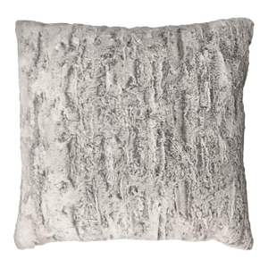 Large Grey Faux Rabbit Fur Pillow