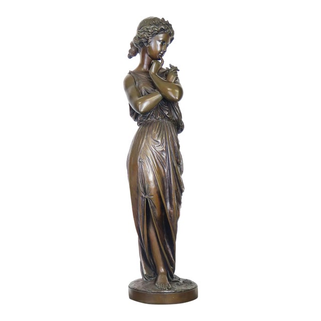 A French Bronze Figure of a Maiden by Lalouette For Sale