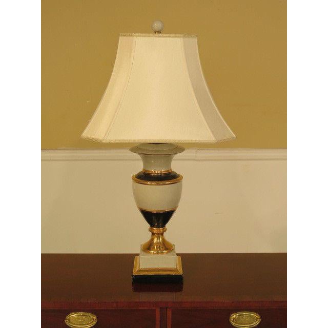 Ceramic Urn Style Table Lamp with Shade | Chairish