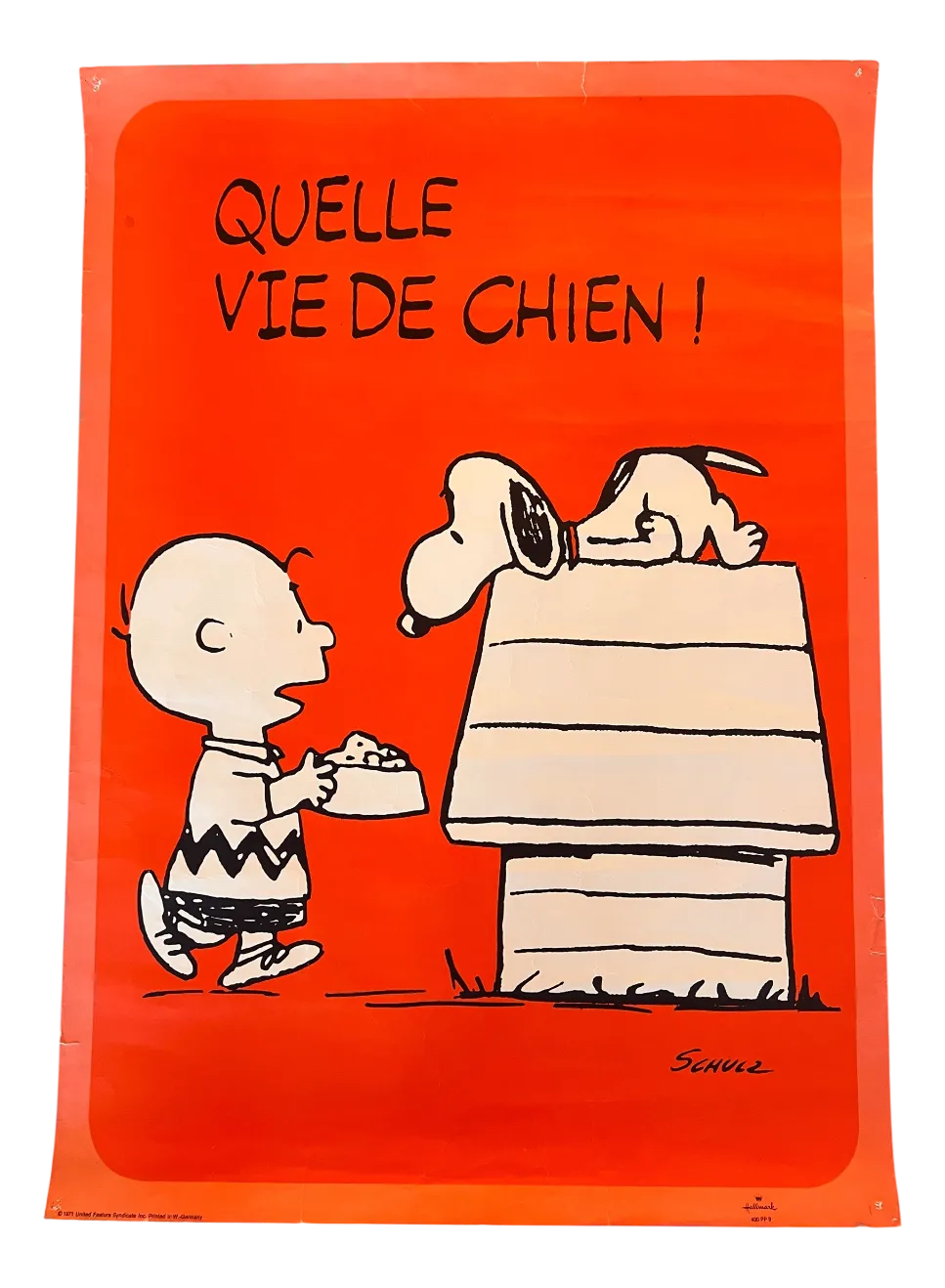 Vintage French Snoopy It's a Dog's Life Poster after Charles