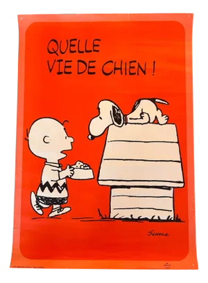 Vintage French Snoopy It's a Dog's Life Poster after Charles Schulz, 1971