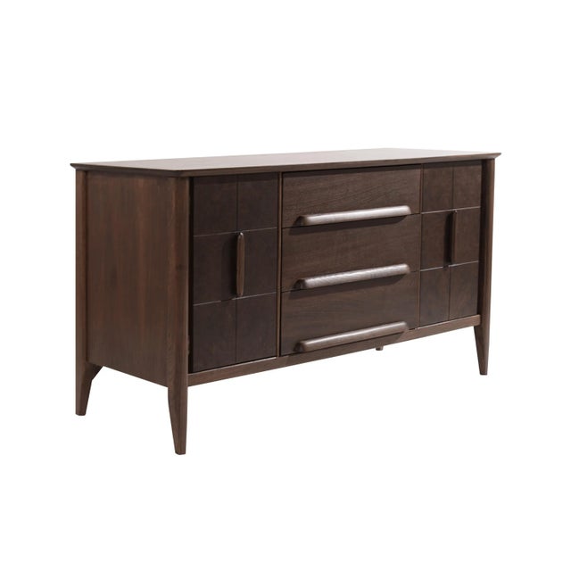 Distinctive Walnut Burl Wood Front Credenza, 1950s For Sale - Image 13 of 13