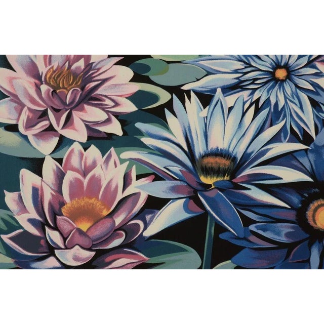 Paper Lowell Nesbitt Water Lilies Limited Edition Serigraph Signed 1981 For Sale - Image 7 of 8