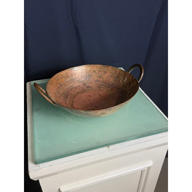 Metal Antique Hand-Hammered Copper Pan, 1890 For Sale - Image 7 of 13