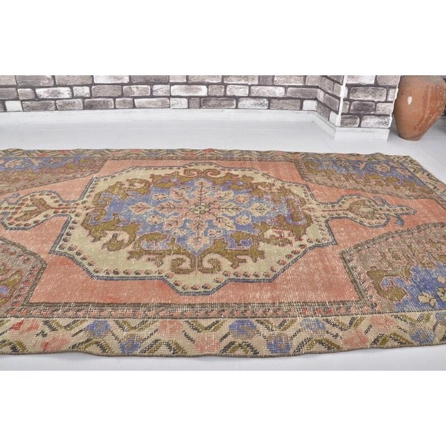 Turkish Anatolian Vintage Wool Area Carpet For Sale - Image 3 of 10