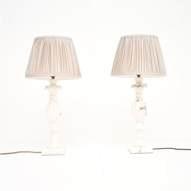 Antique Italian Marble Table Lamps, 1930, Set of 2 For Sale - Image 9 of 9