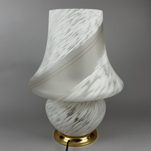 Modern Vintage Murano Mushroom Swirl Double Switch Table Lamo, 1970s For Sale - Image 3 of 14