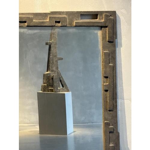 Brutalist Concrete Wall Mirror For Sale - Image 3 of 8