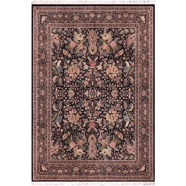 Art Nouveau 1990's Pak-Persian Black/Black Wool Rug - 9'1'' X 12'2'' For Sale - Image 9 of 9