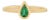 Roman Style Thick Bezel Set Pear Emerald Ring by Vr Jewels in 14k Gold Size 7 For Sale