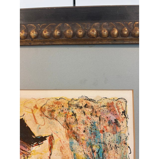 Wood Young Harlequin Signed Artist Proof Lithograph by Berto Taubert Framed Carved Wood For Sale - Image 7 of 18