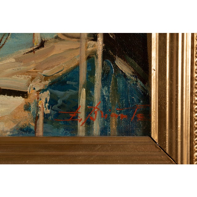 Dimensions without frame: 30,5 x 40 x 2 cm. Signed "E. Briante" in the lower right corner. This vibrant coastal painting...