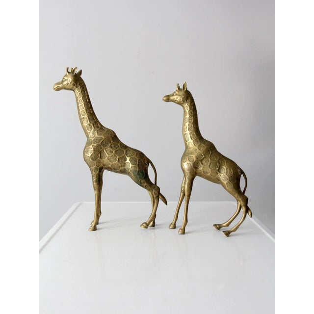 Mid-Century Modern Mid Century Brass Giraffes Pair For Sale - Image 3 of 13