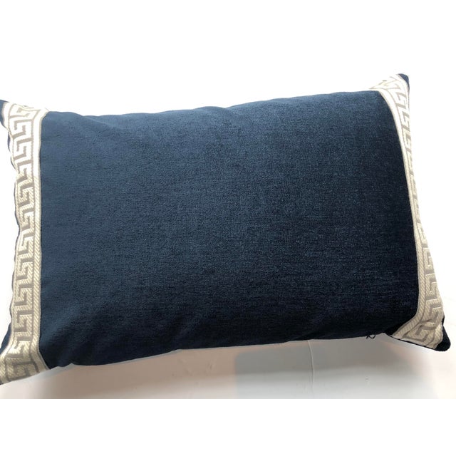 Navy Blue Pillows With Greek Key Trim a Pair Chairish