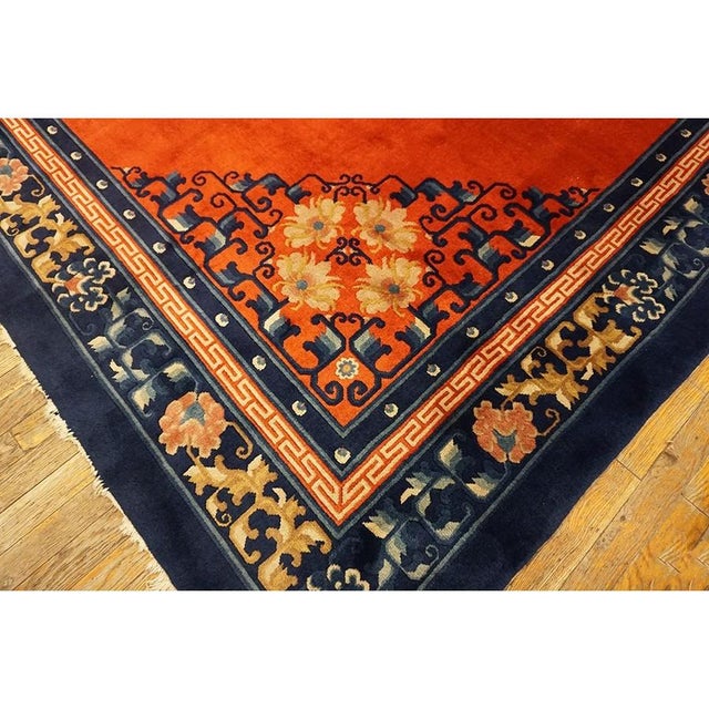 1980s 1980s Vintage Large Oversized Yellow Peking Chinese Allover Floral Modern Rug For Sale - Image 5 of 10