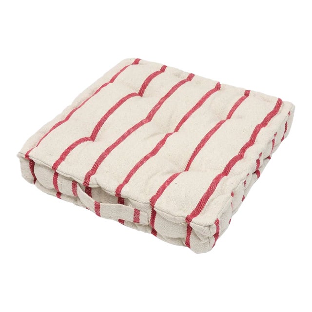 Austin Stripe Red Floor Cushion For Sale