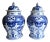 Pair of Early 20th Century Antique Asian Blue & White Temple Jars Phoenix Dragon For Sale