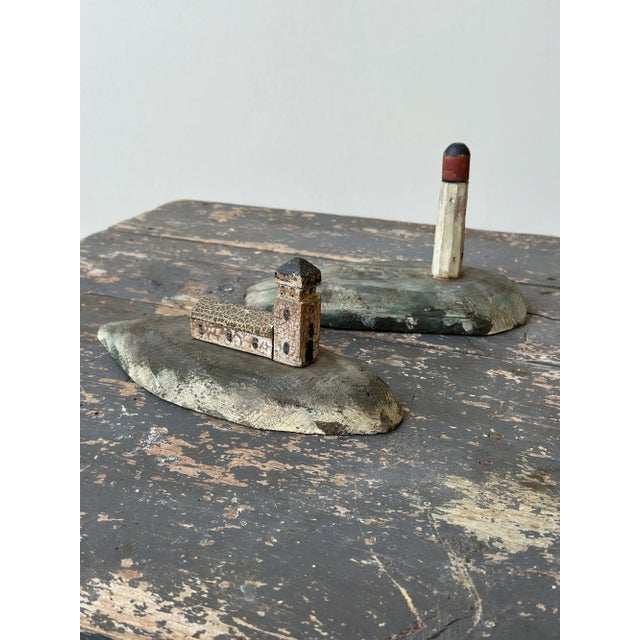 Vintage Mounted Lighthouse Architectural Sculptures With Contracted Finish, a Pair, Circa 1940s For Sale - Image 9 of 18