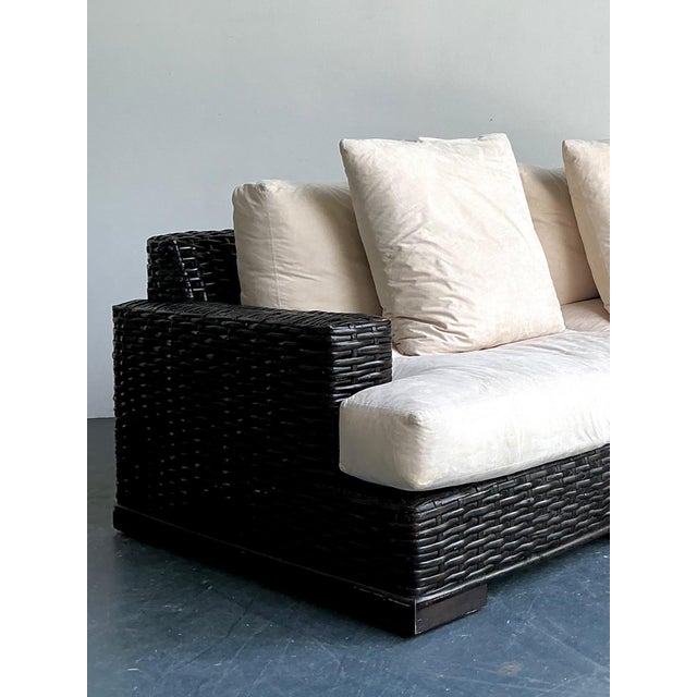 Vintage Ralph Lauren “Modern Organic” Woven Rattan Sofa For Sale - Image 14 of 18