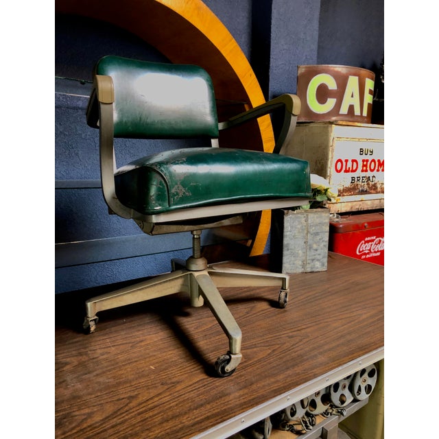 1950s Vintage Beefy Steelcase Banker Rolling Desk Chair Chairish