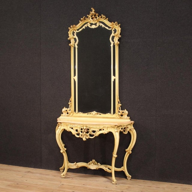 Louis XV Italian Console with Mirror, 1960s, Set of 2 For Sale - Image 10 of 13
