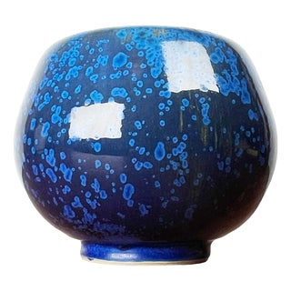 Mid-Century Modern German Blue Studio Pottery Vase by Werner and Annemarie Schmidt-Tummeley for Juist Keramik, 1960s For Sale