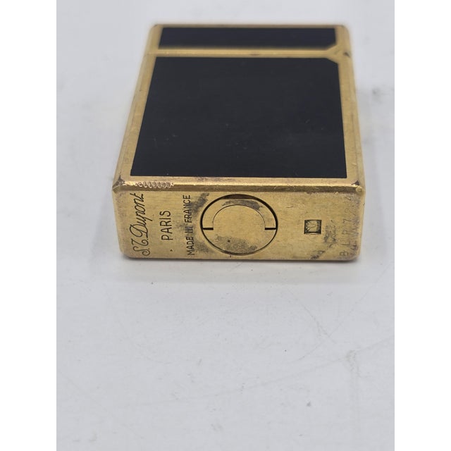 Black Vintage Line 1 Lighter in Black Chinese Lacquer and Gold Plated from S.T. Dupont, 1970s For Sale - Image 8 of 10