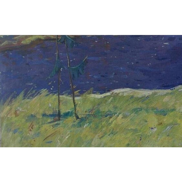 1960s Vintage Ukrainian Landscape Oil Painting, Tyshkevich 1969 75-120 For Sale - Image 5 of 6