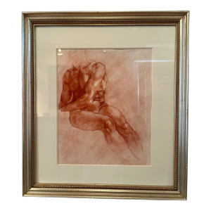 Classical Figurative Drawing of Male Torso by Renowned UK-based Artist Brian Gorst