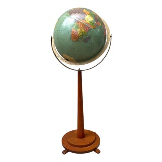 Replogle 1950s Mid-Century Modern Standing Globe For Sale