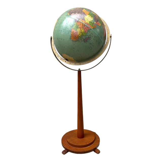 Replogle 1950s Mid-Century Modern Standing Globe For Sale