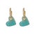 Metal Blue Enamel Heart Diamond Hoop Gold Earrings, A Pair For Sale - Image 7 of 7