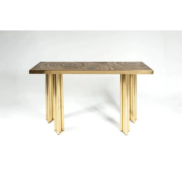 Consoles in Etched Brass and Labradorite from VDL, 1980s, Set of 2 For Sale - Image 4 of 11