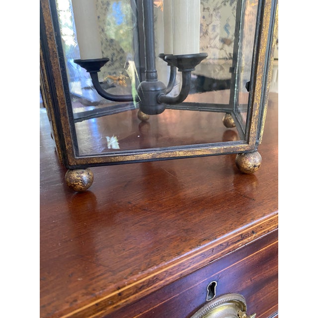 Gold Paul Ferrante Iron Chandelier With Gold Leaf For Sale - Image 8 of 11