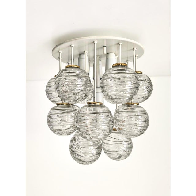 Metal Mid-Century Snowball Sputnik Glass Flush Mount from Doria Leuchten, Germany, 1970s For Sale - Image 7 of 18