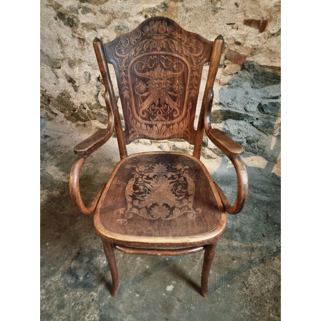 Antique Bentwood Armchair by Jacob & Josef Kohn, Vienna, Austria, 1900s For Sale - Image 4 of 15
