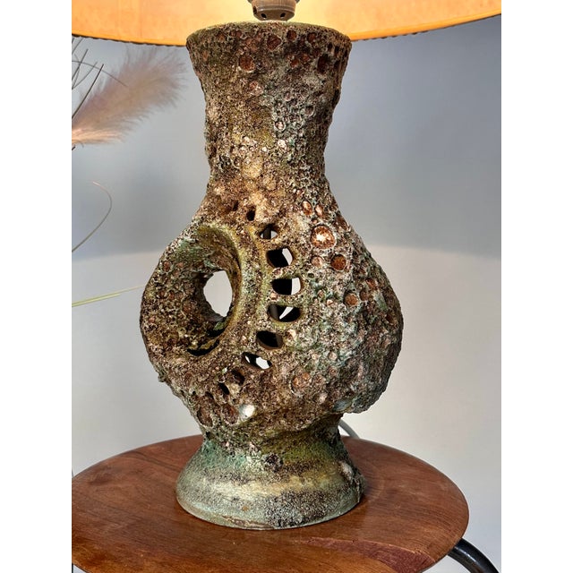 Large Sculptural Glazed Ceramic Art Table Lamp by Walter Gerhards, 1960s For Sale - Image 9 of 18