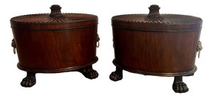 Antique George III Mahogany Wine Coolers, 1800s, Set of 2