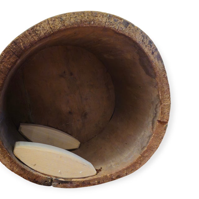 Wood 18th C. Carved Swedish Folk Art Kubbstol Chair For Sale - Image 7 of 8