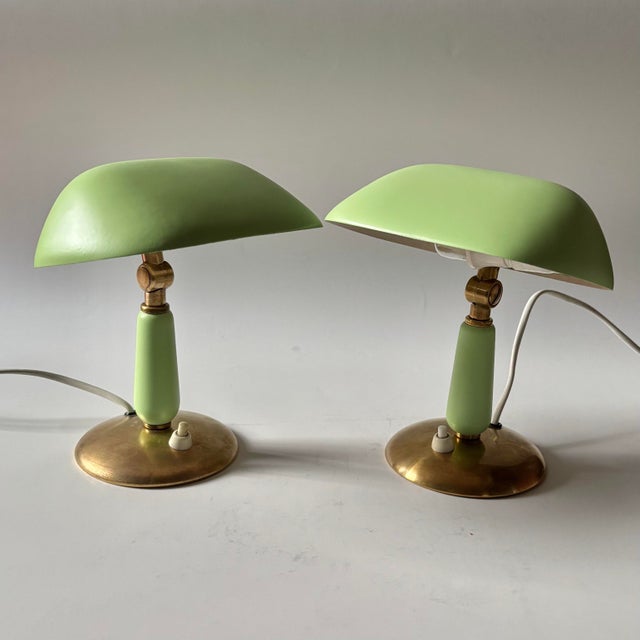 Mid-Century Modern Modernist Model 31866 Table Lamps by Bertil Brisborg for Nordiska Kompaniet, Sweden, 1940s, Set of 2 For Sale - Image 3 of 15